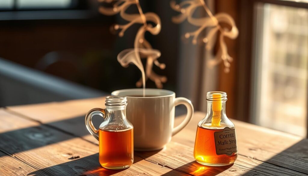 Maple Syrup in Morning Coffee Preparation