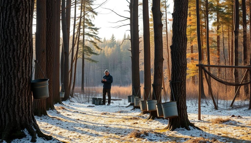 Maple Syrup Bucket Placement Strategies