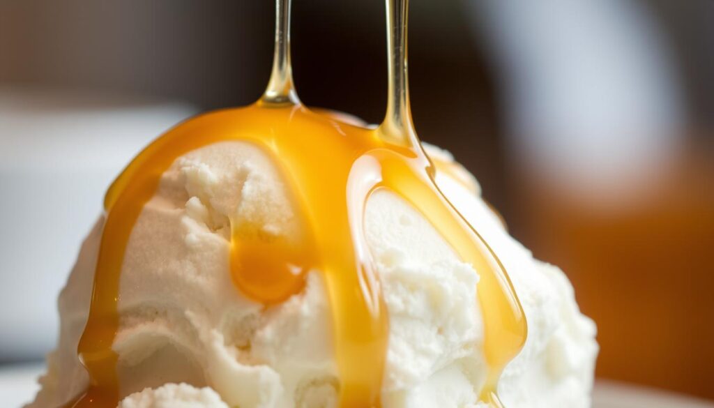 Maple Syrup Ice Cream Drizzle Technique Maple Syrup Ice Cream Drizzle Technique