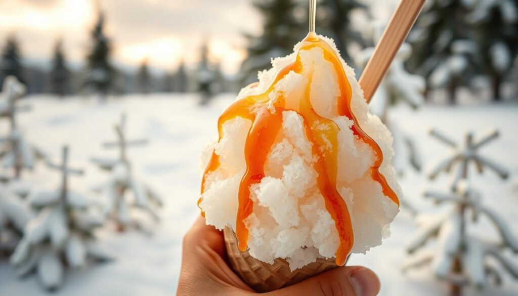 maple syrup snow cone