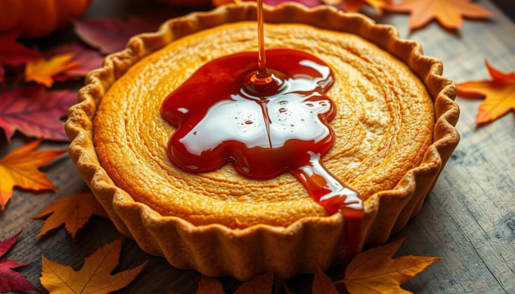 pumpkin pie with maple syrup